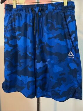 Reebok Men's Royal Blue Camo Workout Shorts